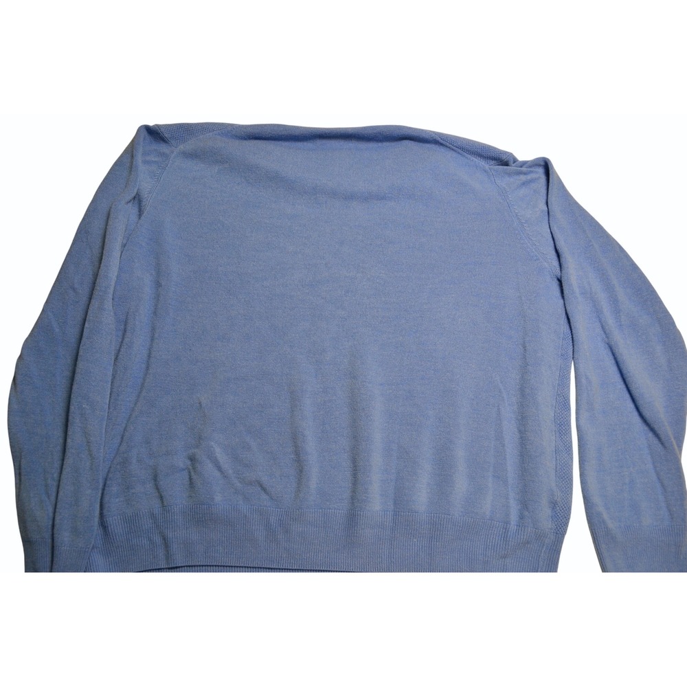 Saddlebred Big Tall V Neck Sweater Blue Acrylic 2XLT - Picture 4 of 4